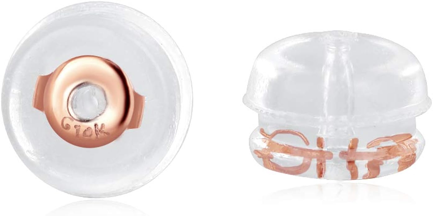 2. 14K Gold Soft Clear Silicone Earring Backings