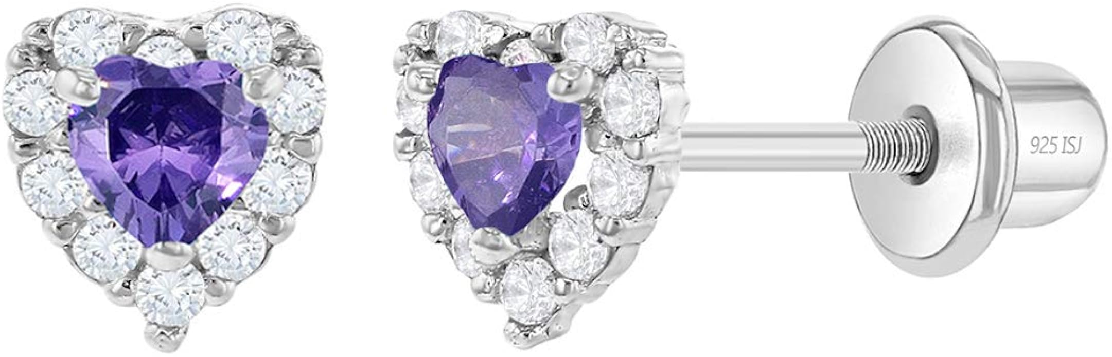 4. 925 Sterling Silver Cubic Zirconia Diva Heart-Shape Earrings