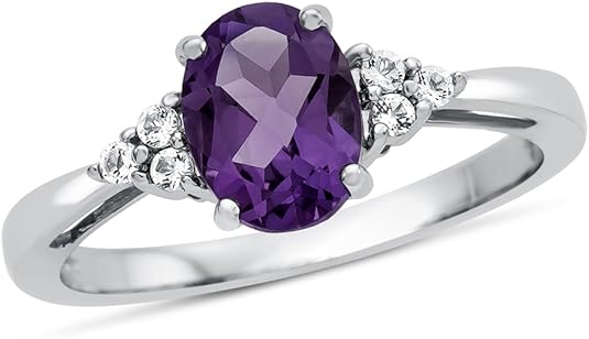 1. Oval Cut Amethyst & White Topaz