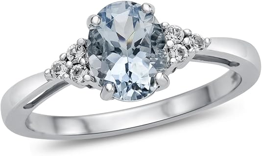 1. FJC Oval Cut Aquamarine & White Topaz