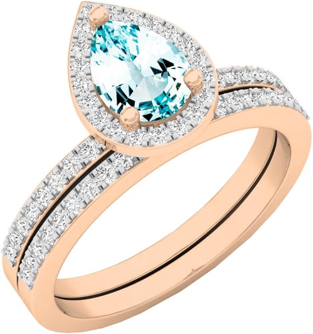 3. Pear Cut Aquamarine - Set In Rose Gold