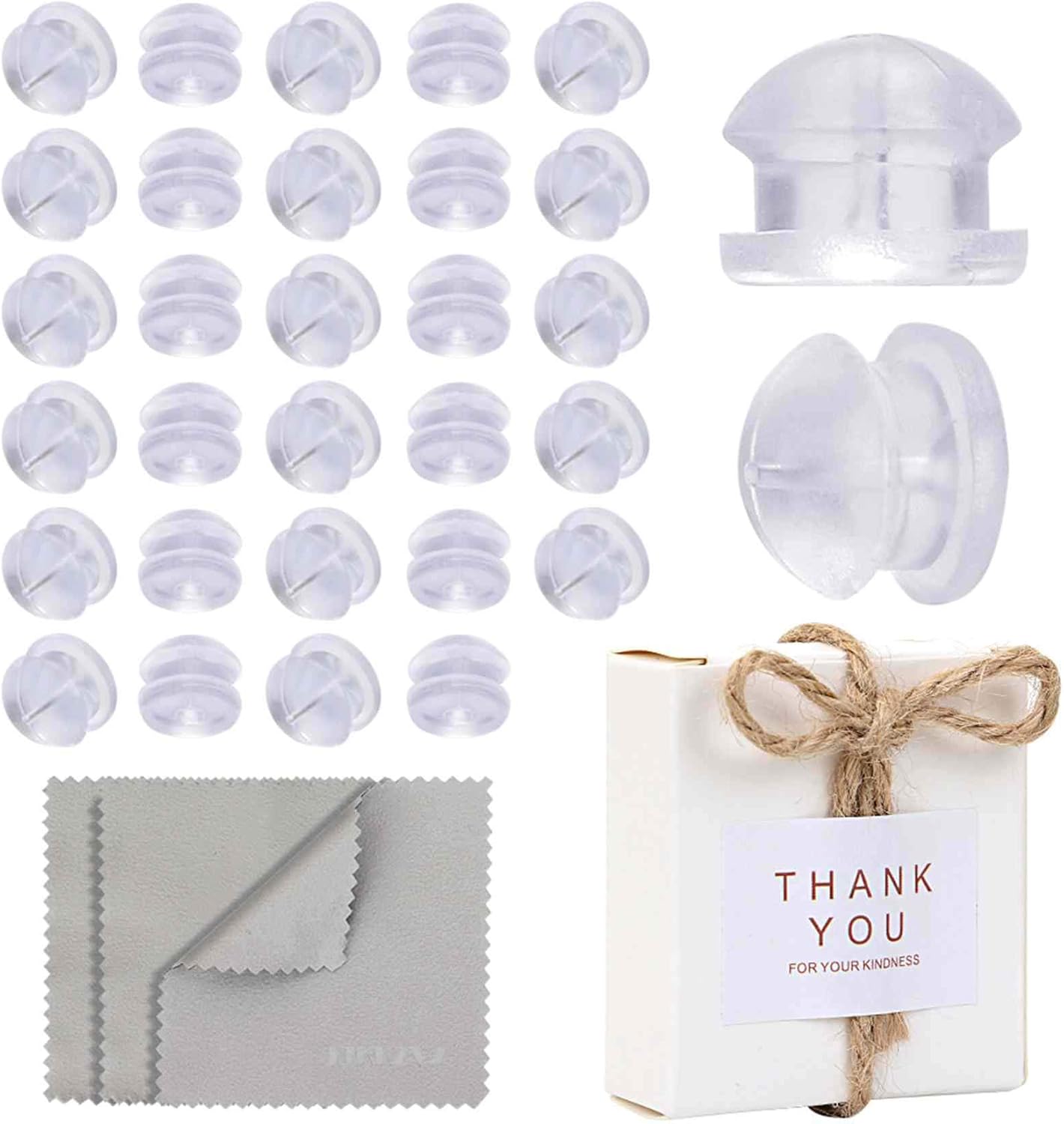 3. Clear Bullet Earring Backs