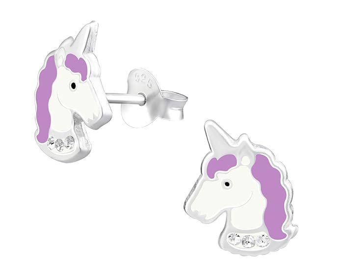 3. Sterling Silver Unicorn Earrings