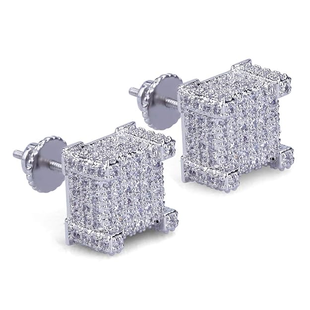 3. SENTERIA Iced Out Mens Cubic Zirconia Earrings