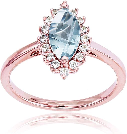 5. Marquise Cut Aquamarine & White Topaz