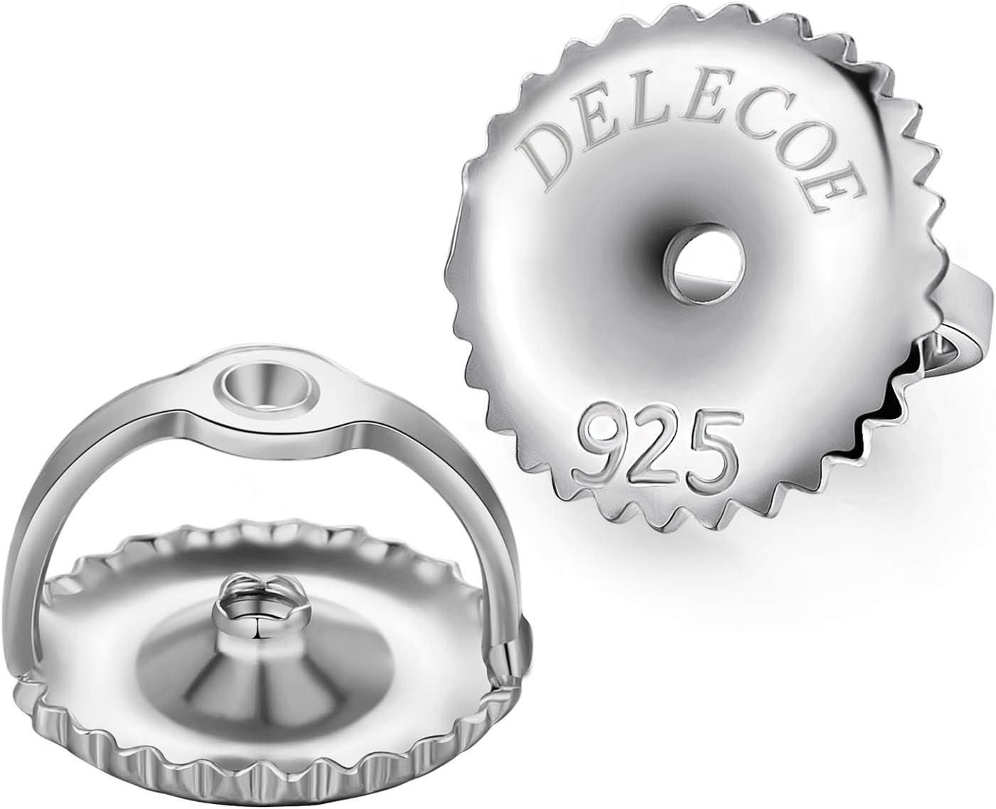 3. DELECOE Sterling Silver Earring Backs