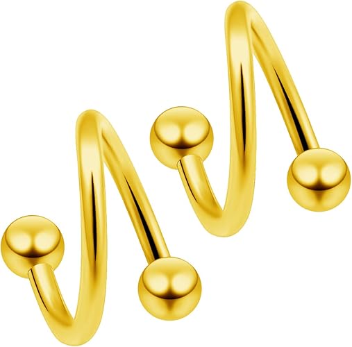 5. 16G Twisted Barbell Spiral Earrings