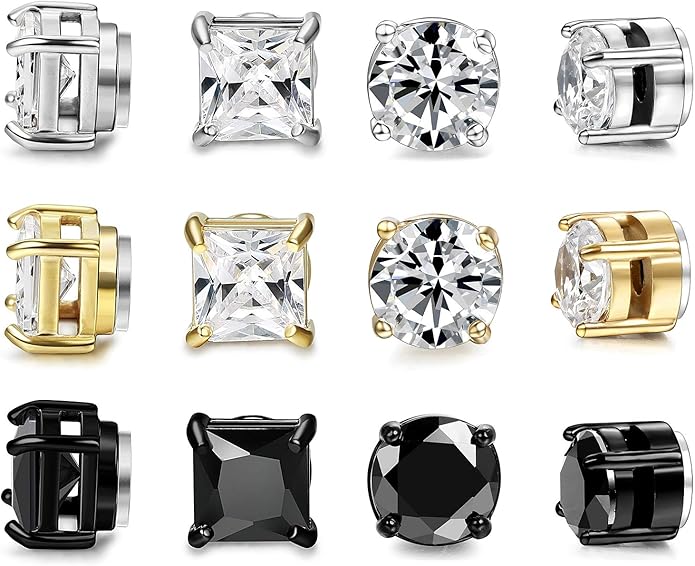 1. Fibo Steel Magnetic Earrings