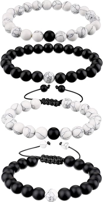 4. BBTO Howlite Black Matte Agate Bracelet
