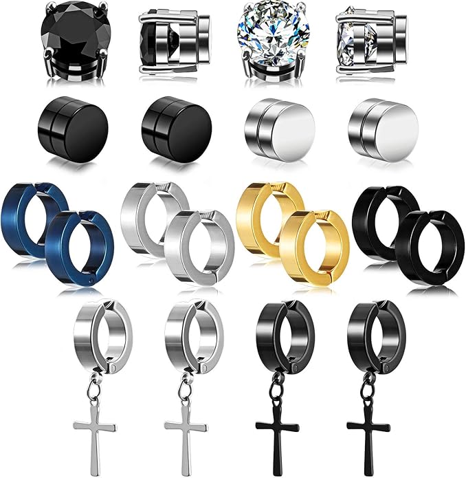 2. Hicarer Magnetic Stud Earrings