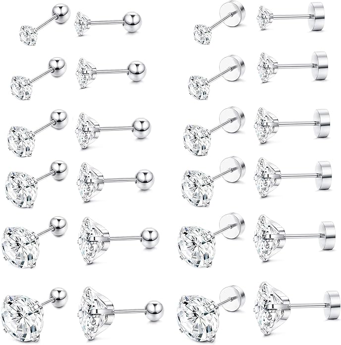 1. Jstyle 12 pairs 20G Stainless Steel Tragus Barbell