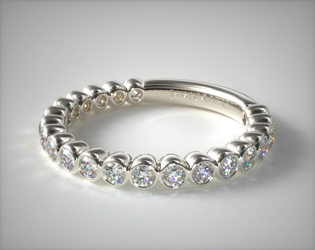 14K White Gold Bezel Set Diamond Ring