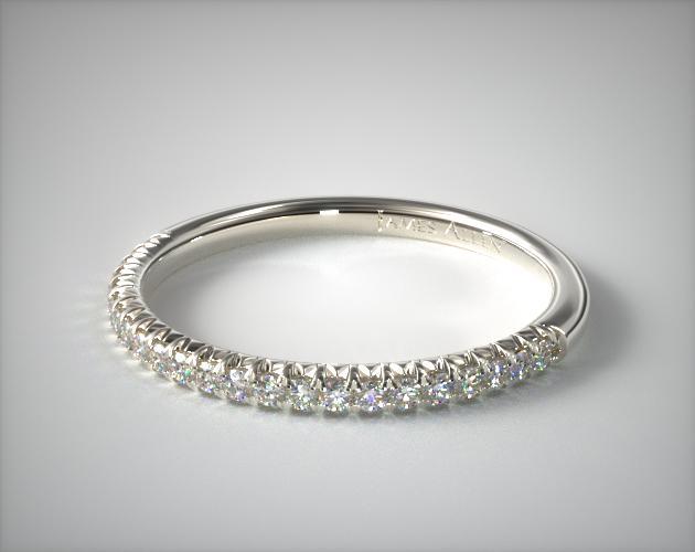 4. 14K White Gold Flush Fit Pave Wedding Ring