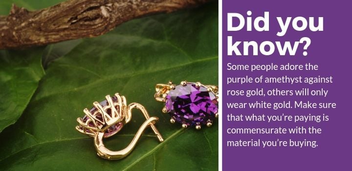 Purple Gemstone Earrings