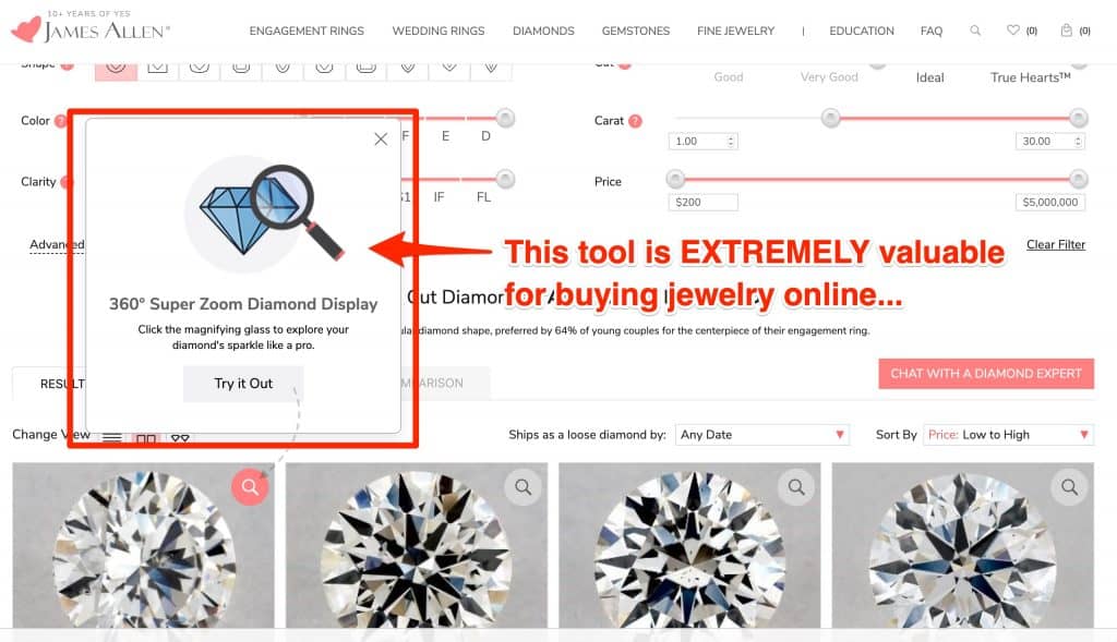 360 zoom tool james allen website
