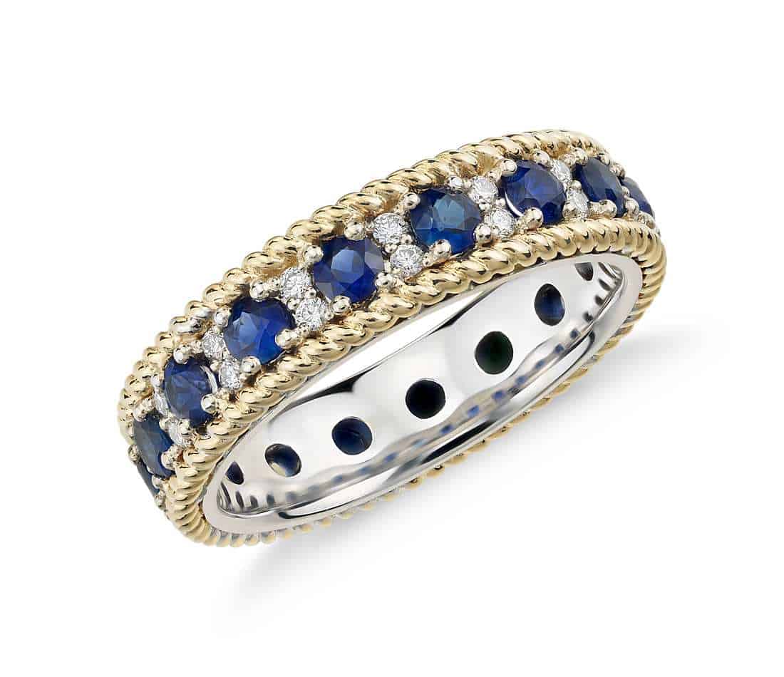 sapphire diamond eternity ring