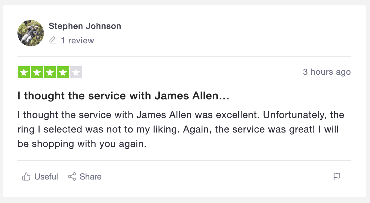 James Allen excellent service James Allen excellent service
