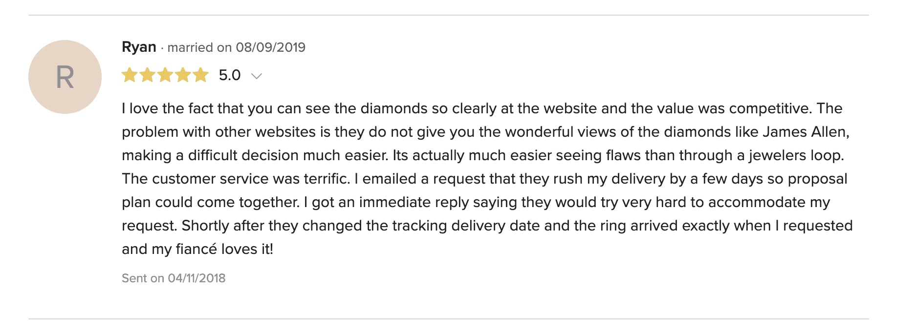 Wedding Wire James Allen review