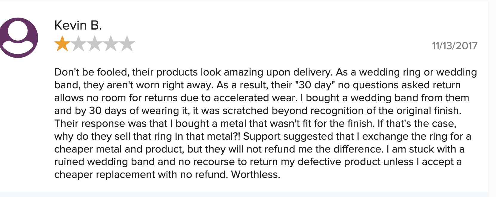 Ritani BBB negative review Ritani BBB negative review