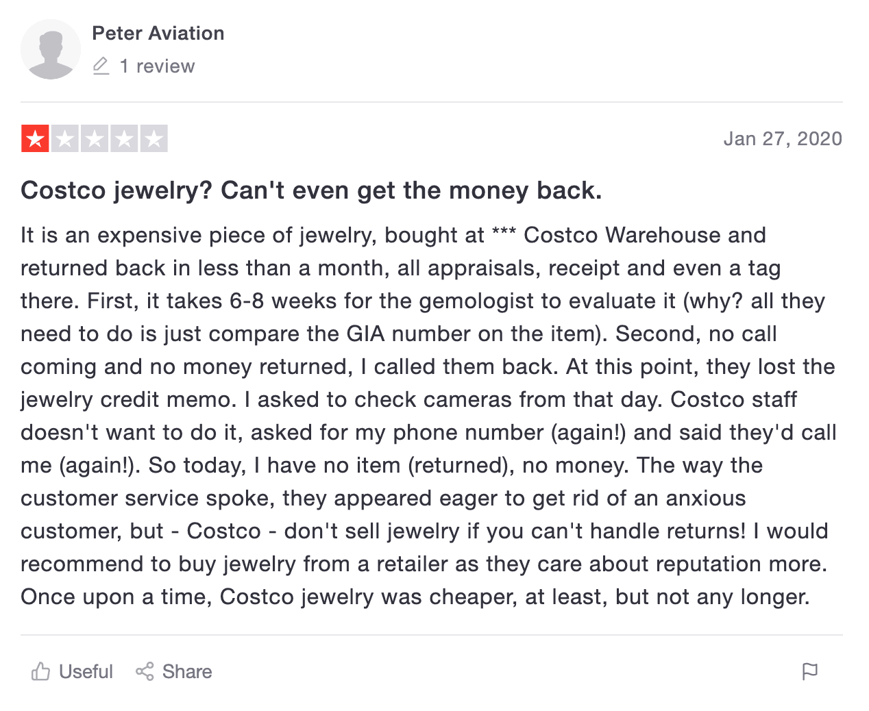 Costco bad review