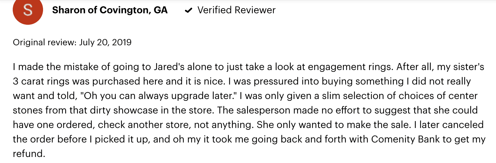 Jared bad customer service Jared bad customer service