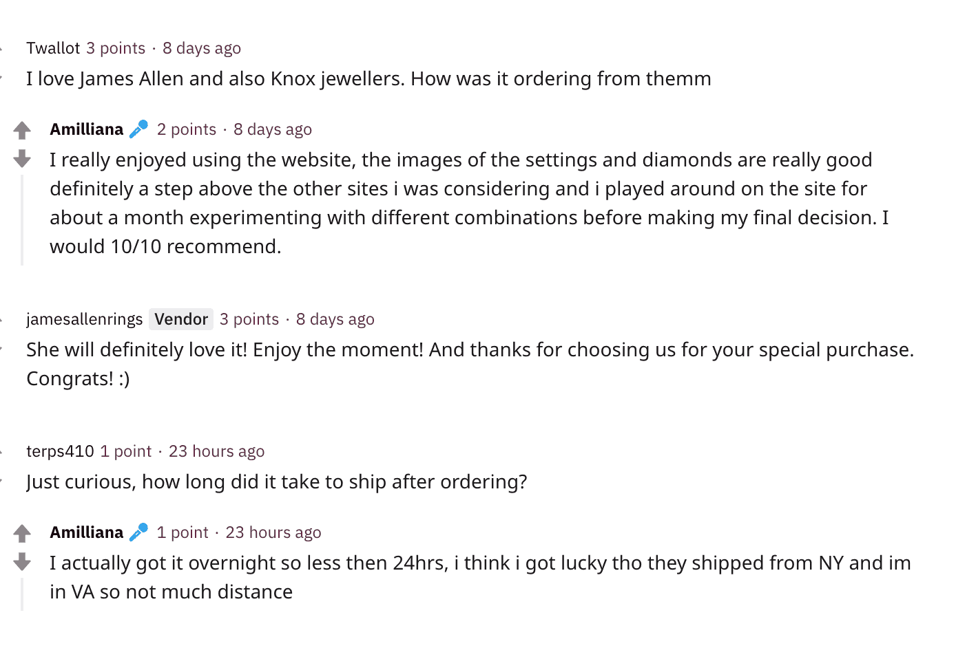 positive james allen shopping exp