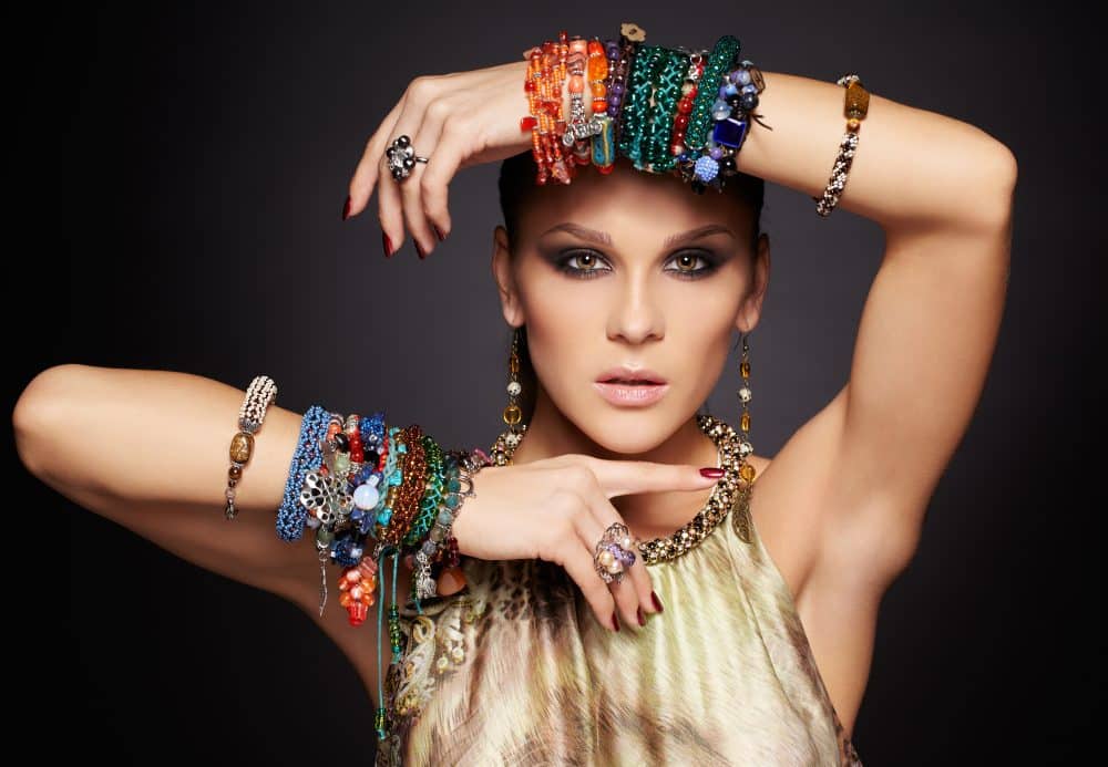 Beautiful Woman Wearing Bracelets
