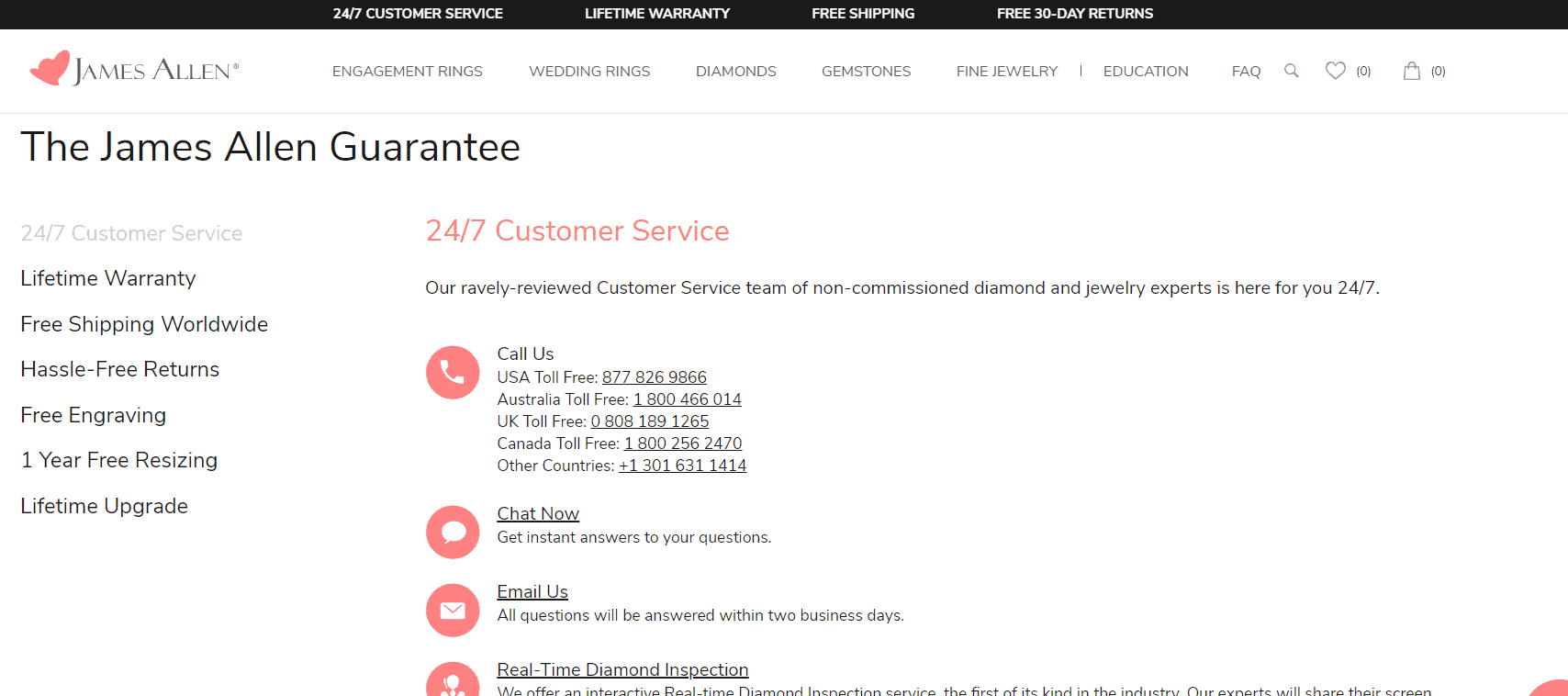 James Allen customer service James Allen customer service