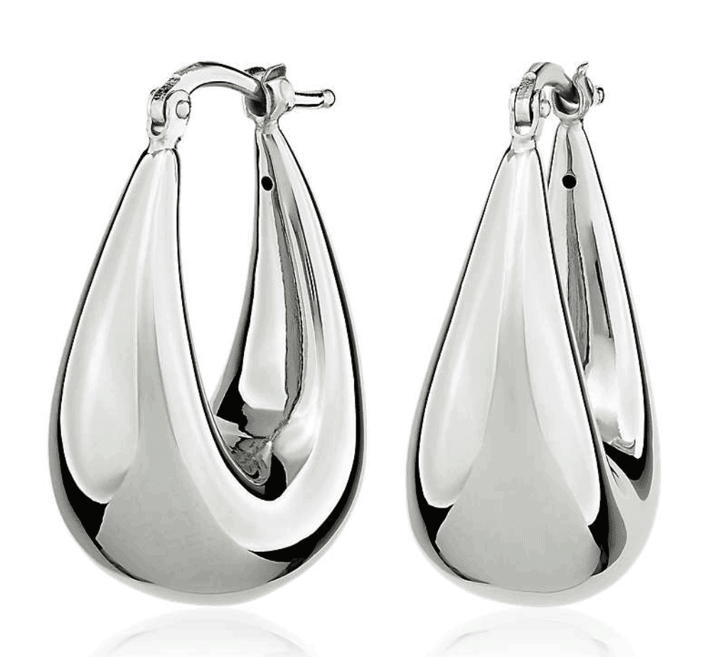 Blue Nile Oval Huggies 14k White Gold