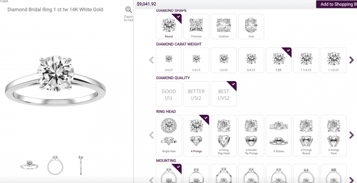 diamond bridal ring 14k white gold