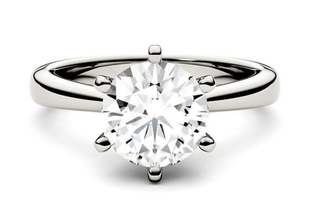2-carat moissanite ring
