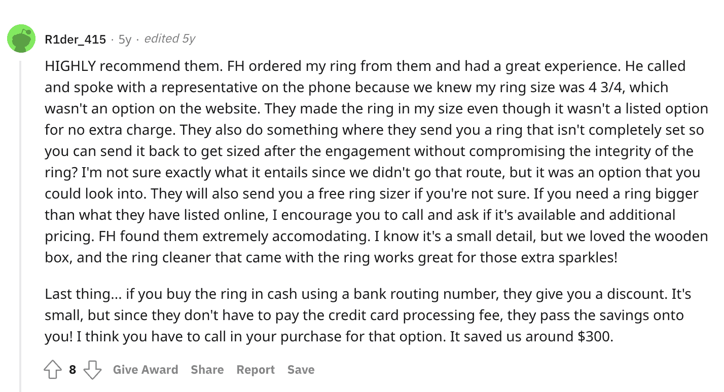 brilliant earth reddit review