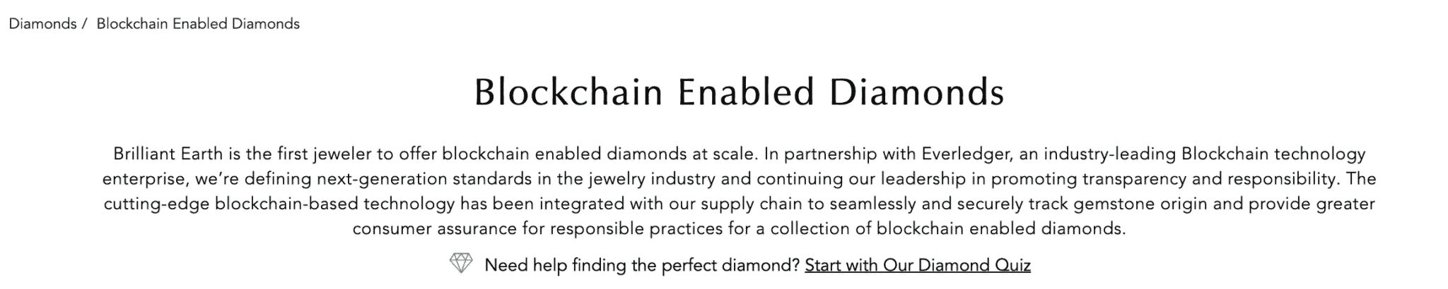 blockchain enabled diamonds info