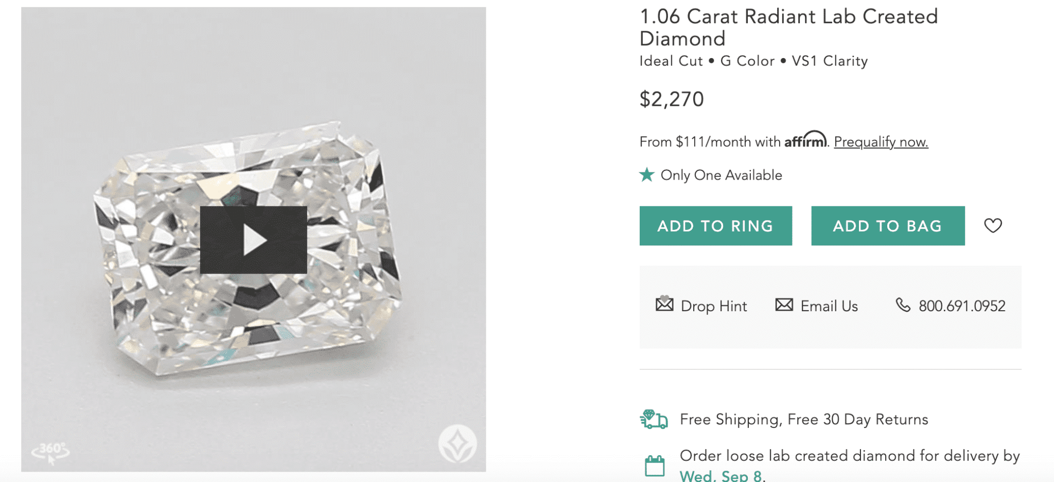 Radiant Lab Created Diamond