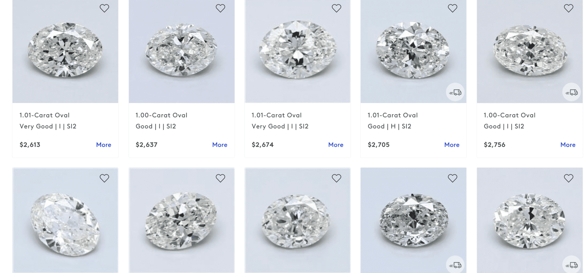 Oval Diamonds at Blue Nile