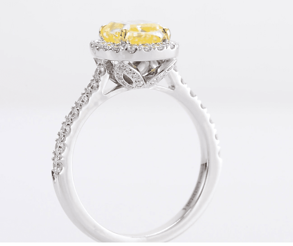 carriage halo diamond ring