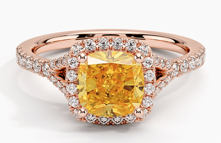 yellow gemstone ring on rose gold