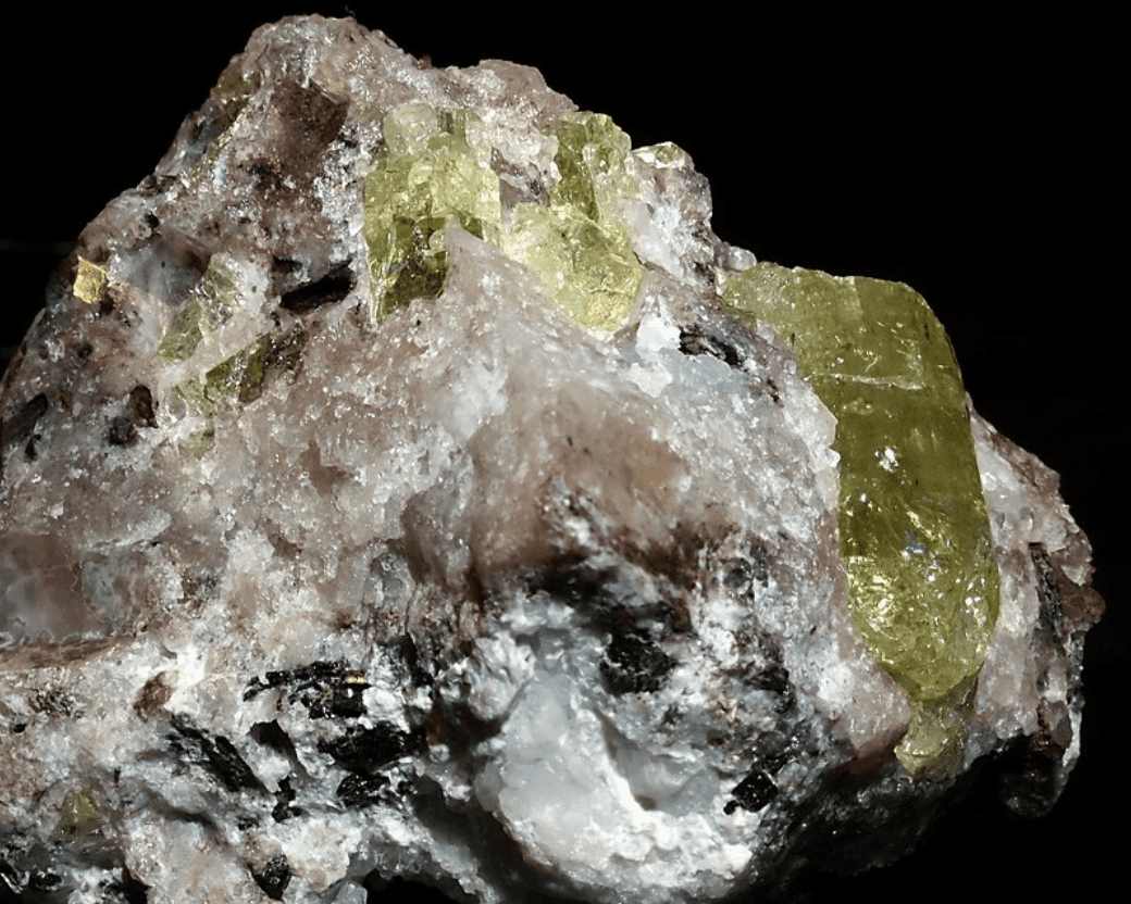 green apatite on matrix