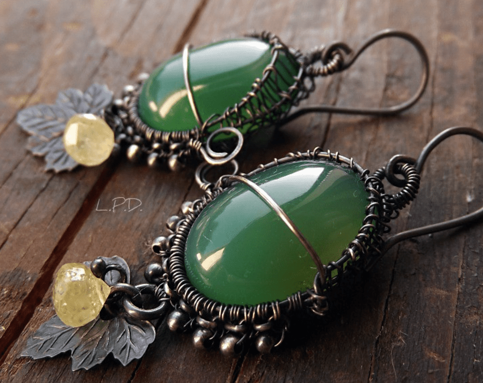 green agate with peridot