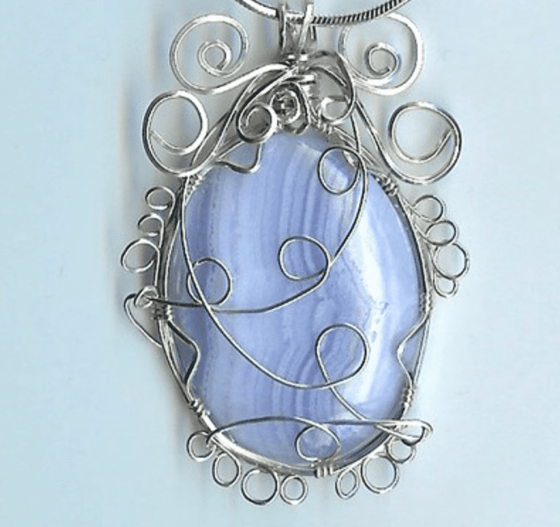 blue lace agate pendant