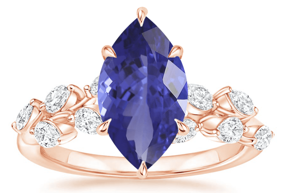 tanzanite rose gold ring