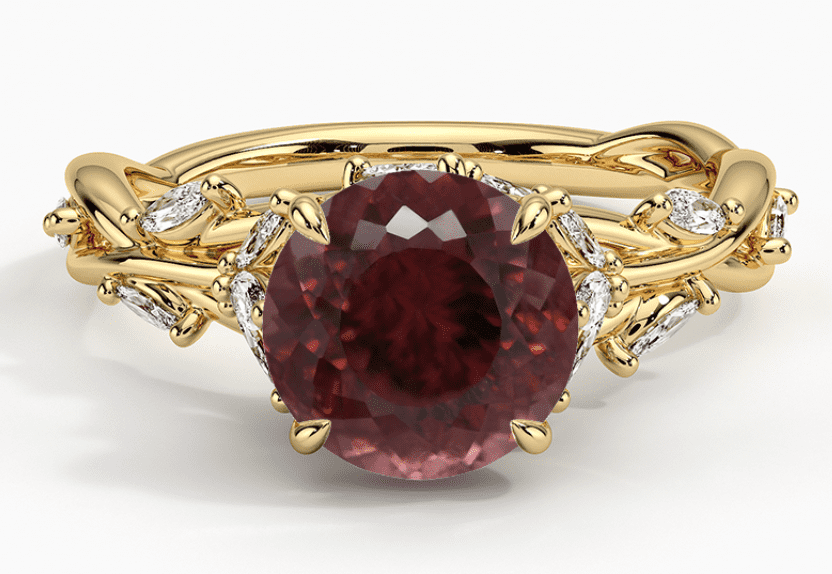 red zircon ring