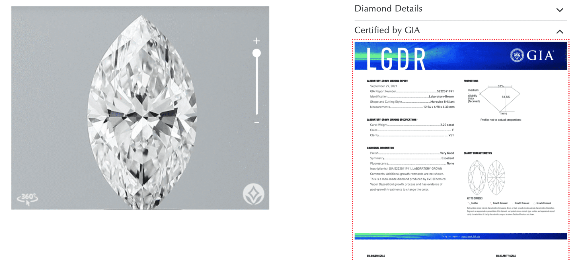 marquise lab diamond