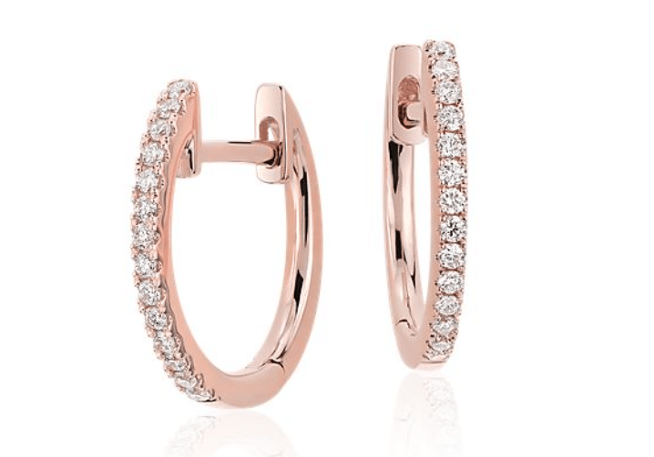 14k rose gold hoops