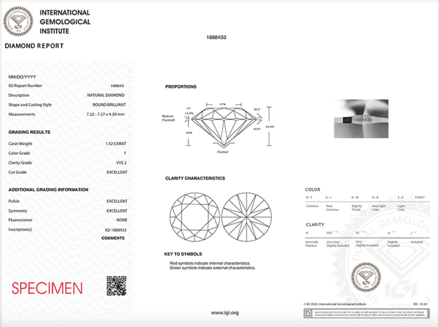 igi natural diamond report