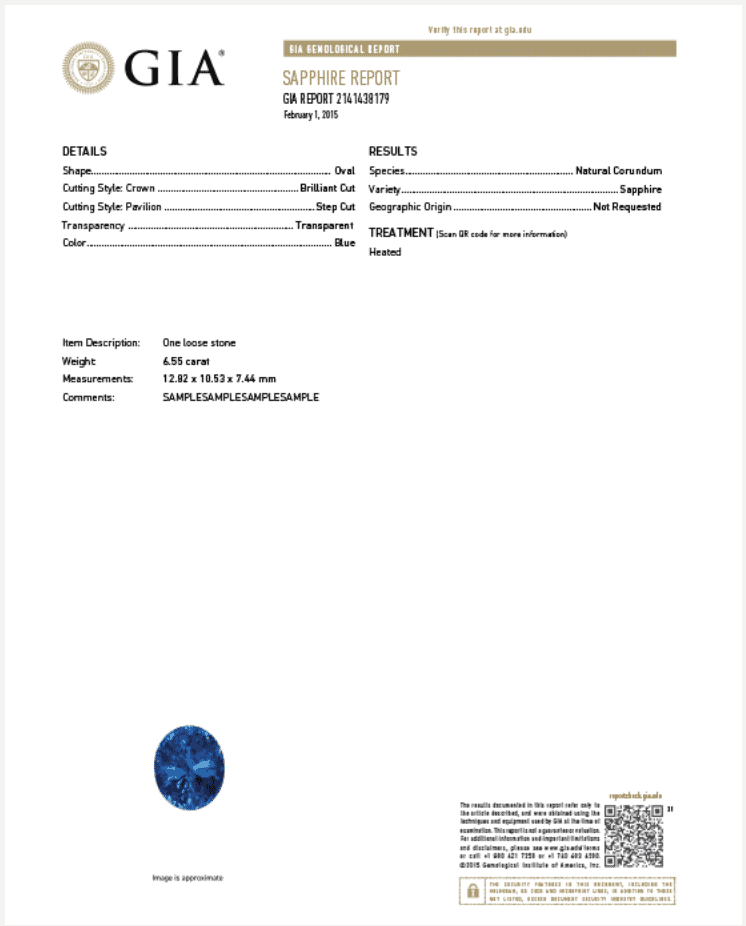 colored stone report gia