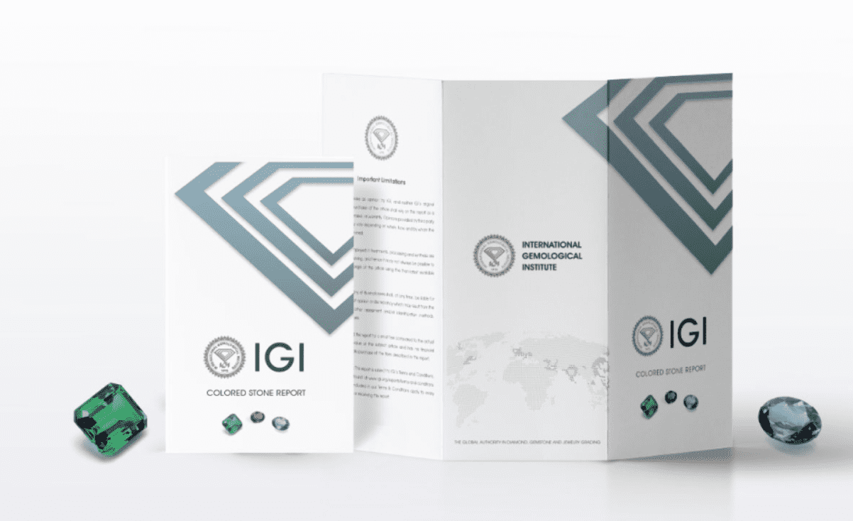 IGI colored stone report