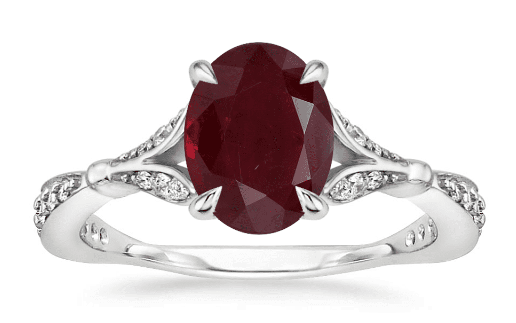 greenland natural ruby engagement ring