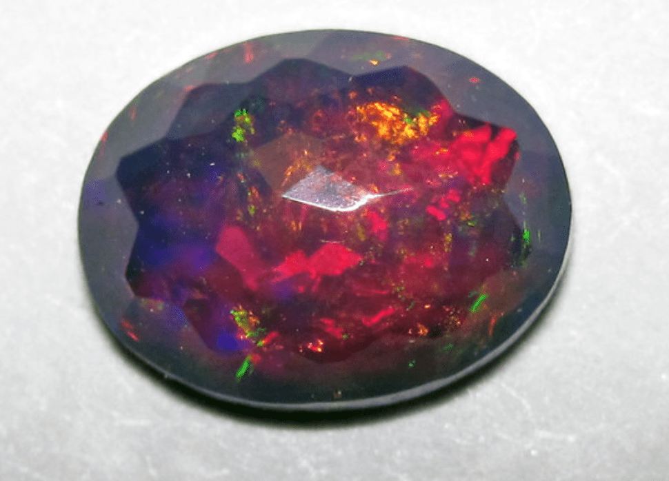 faceted black opal