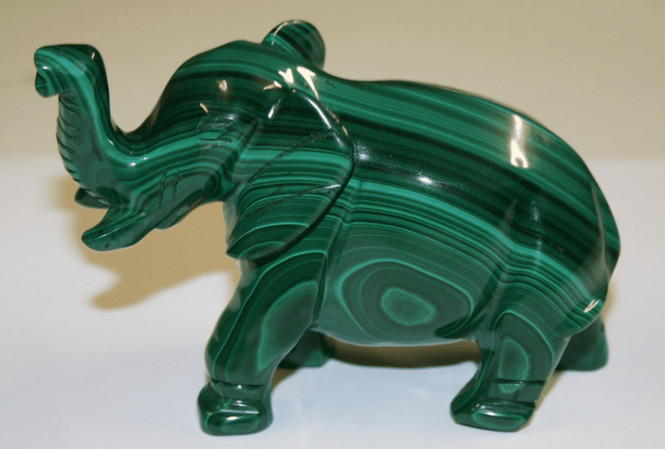 malachite elephant figure